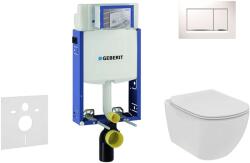 Geberit Kombifix - Ideal Standard Tesi fali WC és ülőkés szett, Sigma30 gombok, perem nélküli, SoftClose, fehér/króm, fehér/króm 110.302. 00.5 NE5 (110.302.00.5 NE5)