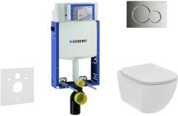 Geberit Kombifix - Falra szerelhető szett, WC és ülőke Ideal Standard Tesi, gombok Sigma01, Rimless, SoftClose, fényes króm, fényes króm 110.302. 00.5 NE2 (110.302.00.5 NE2)
