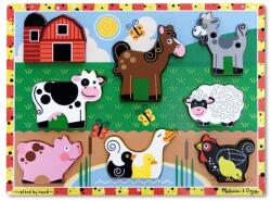Melissa & Doug Puzzle lemn in relief Animale de ferma Melissa and Doug (000772037235) Puzzle