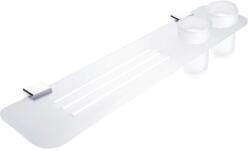 Nimco Kibo - Polc maratott lyukakkal és üvegekkel, hossza 600 mm, matt plexi/króm Ki X360-58DW-26 (Ki X360-58DW-26)
