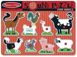Melissa & Doug Puzzle de lemn cu sunete Animale de la Ferma Melissa and Doug (000772007269) Puzzle