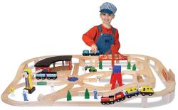 Melissa & Doug Set Trenulet din lemn cu depou Melissa and Doug (MD0701) - kidostore Trenulet