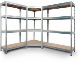 AR Shelving Polcrendszer: 2db nagy teherbírású polc és 1db sarokpolc 180x180x210x45cm HDF polclapokkal