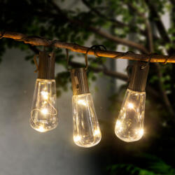 Garden of Eden Napelemes Villanykörte alakú fényfüzér - 30 LED - 180 cm (FF-064)