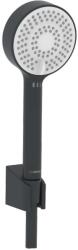 Hansa Para de dus Hansa BasicJet, 95 mm, 3 functii, suport/furtun, mat, negru, 4468013333 (4468013333) (4468013333)