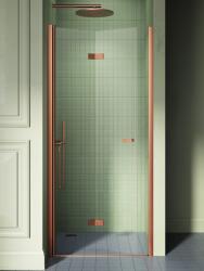 NEW TRENDY New Soleo Copper Brushed uși de duș 80 cm pliantă cupru periat/sticlă transparentă D-0501A (D0501A)