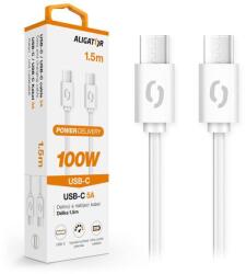 ALIGATOR Adatkábel ALIGATOR POWER 100W, USB-C/USB-C 5A, 1, 5m fehér (DATKP47)