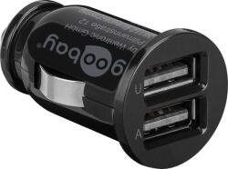 Goobay tápegység 12V-os autóadapter 2x USB 2, 1A-ra fekete (ppadapter-92)