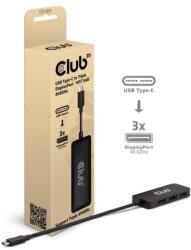 Club 3D Club3D Hub MST USB-C 3xDisplayPortra, Egyetlen: 8K30Hz, Háromszoros: 4K60Hz (CSV-1553)