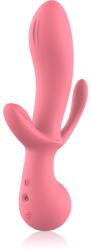 DreamToys Amour Triple Pleasure Clair vibrator cu stimularea clitorisului 21.5 cm Vibrator