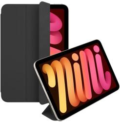 Apple IPAD mini 7 (2024) smart folio tok álló, bőr hatású (aktív flip, oldalra nyíló, trifold, asztali tartó) szénszürke (MC2Q4ZM/A)