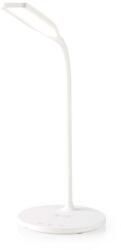 Nedis LTLGQ4M2WT - Lampă LED cu încărcător wireless | Dimmer | 15 W | Cu amortizare | Alb (LTLGQ4M2WT)