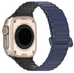 DUX DUCIS Apple Watch Series 10 46mm kj pótszíj (egyedi méret, nagy, szilikon, izzadságálló, mágneses) fekete/sötétkék (GP-162524)