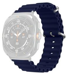 GIGAPACK Samsung Galaxy Watch Ultra eSIM 47mm (SM-L705) pótszíj (egyedi méret, szilikon, állítható, hullám) sötétkék (GP-163494)