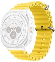 GIGAPACK Samsung Galaxy Watch Ultra eSIM 47mm (SM-L705) pótszíj (egyedi méret, szilikon, állítható, hullám) citromsárga (GP-163489)