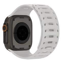 DUX DUCIS Apple Watch Series 10 46mm cs pótszíj (egyedi méret, nagy, szilikon, lyukacsos, mágneses) sötétszürke (GP-164440)
