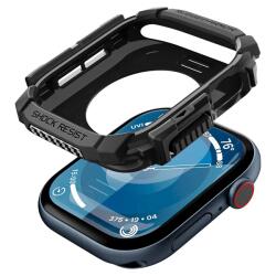 Spigen Apple Watch Series 10 42mm rugged armor pótszíj (egyedi méret, szilikon + szilikon keret) fekete (ACS08585)