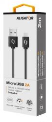 ALIGATOR Adatkábel 2A micro USB 2 m fekete (DAKA007)