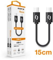 ALIGATOR Adatkábel POWER USB-C/USB-C 15cm, fekete (DATKP44)