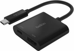 Belkin USB-C HDMI adapter 60W-os tápegység, fekete színű (AVC002btBK)
