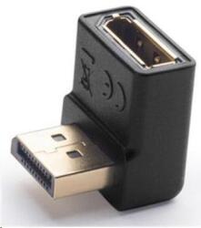PremiumCord DisplayPort 1.2 lefelé ívelt adapter 90°, hím/női, aranyozott csatlakozókkal (kportad26)