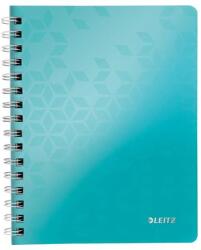 Leitz Spirálfüzet, A5, vonalas, 80 lap, LEITZ „Wow, jégkék (E46390051)