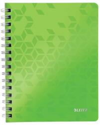 Leitz Spirálfüzet, A5, kockás, 80 lap, LEITZ „Wow, zöld (E46410054)