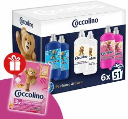 Coccolino Perfume & Care Öblítőválogatás 6x1275ml + Ajándék Coccolino Illatpárna