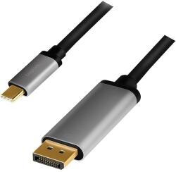 LogiLink USB 3.2 Gen 1 Type-C cable, C/M to DP/M, 4K, alu, black/grey, 1.8 m (CUA0100)