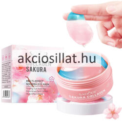 Sadoer Collagen Sakura Multi-Effect Nourish Eye Mask Kollagénes Japán cseresznyevirágos szemmaszk 80g 60db 30pár
