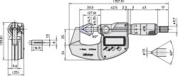 Mitutoyo Digimatic mikrométer horony nélkül (314-261-30)
