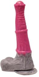 FAAK Dildo Stallion, Silicon Lichid, Roz/Gri, 25.5 cm Dildo