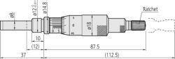 Mitutoyo Beépíthető mikrométer álló orsóval és racsnis stoppal (153-206)