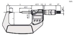 Mitutoyo Digimatic mikrométer 15°-os véggel (342-352-30)