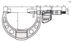 Mitutoyo Digimatic mikrométer 30°-os véggel (342-364-30)