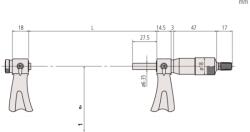 Mitutoyo Menetmérő mikrométer 0-25 mm (126-143)