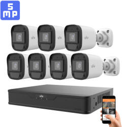 Uniview 7 biztonsági kamerás 5MP kamerarendszer