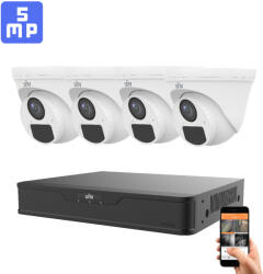 Uniview 4 biztonsági dome kamerás kamerarendszer 5MP