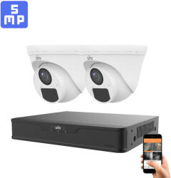 Uniview 2 biztonsági dome kamerás kamerarendszer 5MP