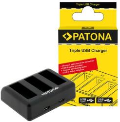 Patona Tripla töltő DJI Osmo Action 3 és Osmo Action 4 BCX202-hoz, USB-C kábellel együtt (PT-1422)