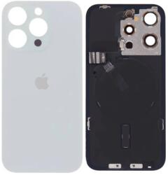 Apple iPhone 16 Pro akkufedél (hátlap) kamera lencsével, vezeték nélküli töltőchip, mágneses gyűrűvel és vakuval, Fehér, Titanium White, Gyári, Grade A