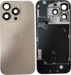  Apple iPhone 16 Pro Max akkufedél (hátlap) kamera lencsével, vezeték nélküli töltőchip, mágneses gyűrűvel és vakuval, Arany, Titanium Sand Gyári, Grade A