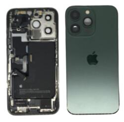 Apple iPhone 13 Pro középső keret akkufedéllel, kamera lencsével zöld (akkumulátorral és töltő csatlakozós átvezető fóliával szerelt) Gyári Grade A