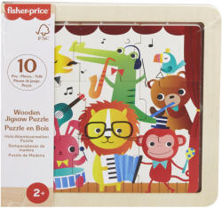 Mattel Fisher-Price: Zenélő állatkák fa kirakós táblácska - Mattel (HXV15/HXV18) - jatekshop