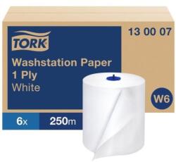 Tork Papírtörlők egyrétegű tekercsben. TORK Basic fehér W6, tekercs 250 m (6 db)