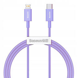 Baseus Superior USB Type-C - iPhone, 20W gyorstöltő adatkábel, 1m, lila (CAYS001505)