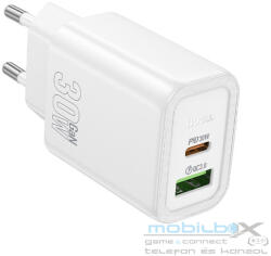 hoco. wall charger USB A + Type C PD QC3.0 3A 30W N63 white