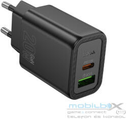 hoco. wall charger USB A + Type C PD QC3.0 3A 20W N61 black