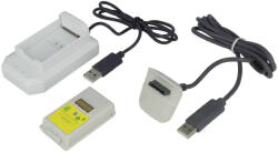VHBW Play & Charge Kit - 1x Töltő, 1x Töltőkábel, 1x Akkumulátor Fekete Szürke Fehér (888400876)