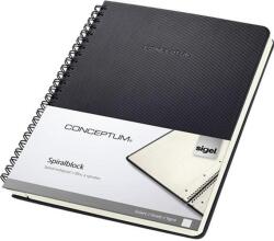 Sigel Spirálfüzet, exkluzív, A5, vonalas, 80 lap, keményfedeles, SIGEL "Conceptum", fekete (SICO823) - tintasziget